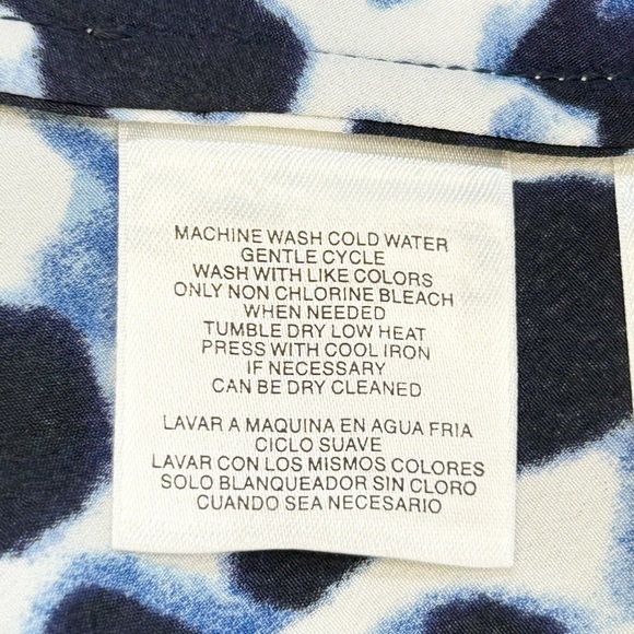 Anne Klein Ultramarine Chic Ink Multi V-Neck Sleeveless Tank Top Size L - Picture 9 of 12